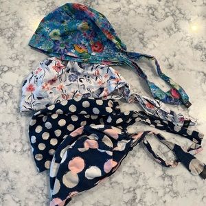 Lot of 4 Pixie Scrub Caps (3 are Custom Caps Co)